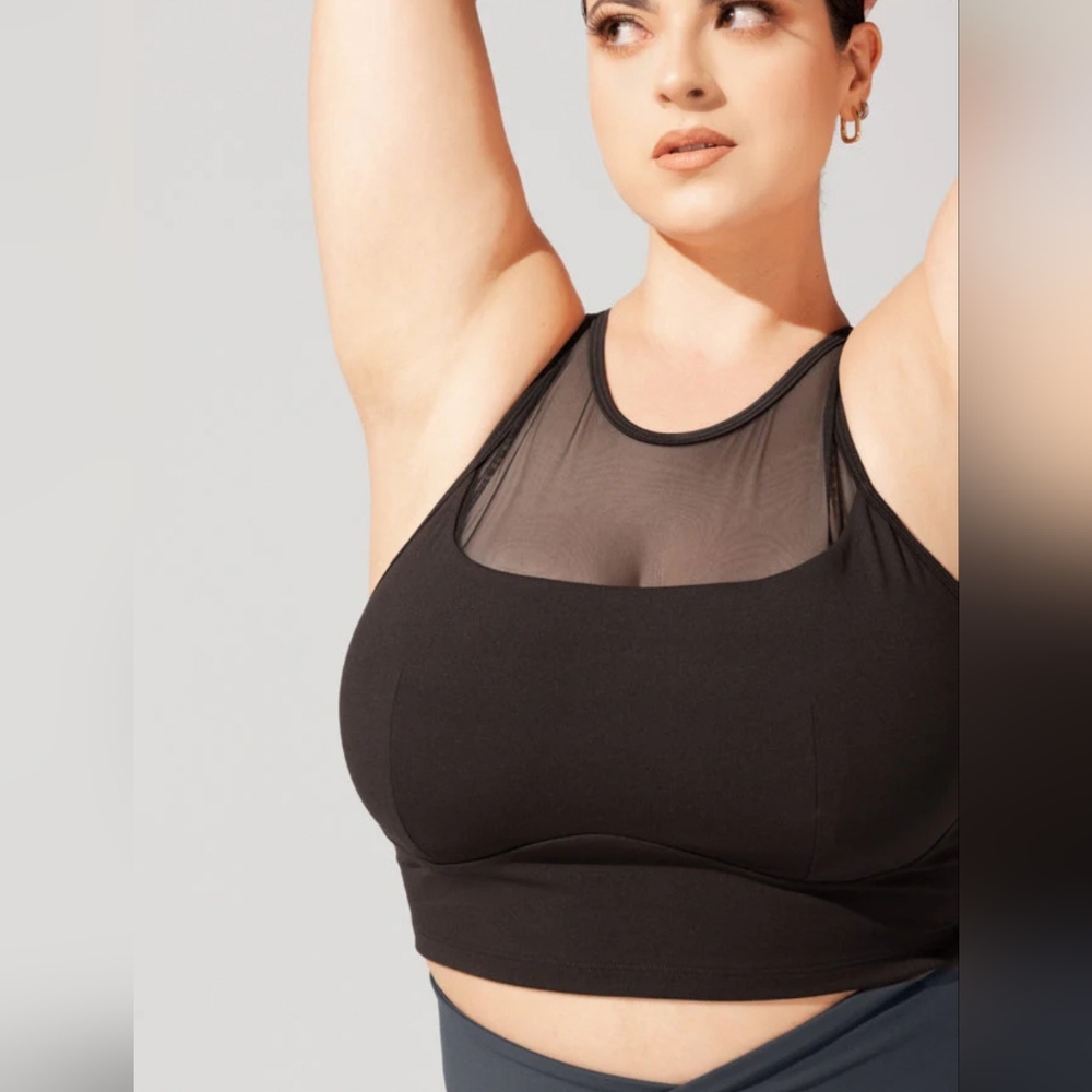 Popflex Celeste Mesh Cropp Bralette- Black - 3X